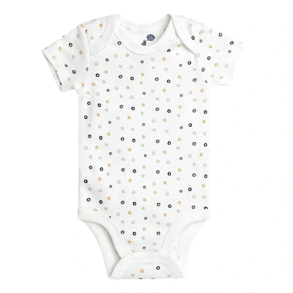 3/$15 🌸 Small Story 0-3m Baby Onesie Bodysuit Dot Circle Print Organic Cotton